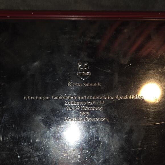 1984 E Otto Schmidt Lebkuchen Large Biscuit Cookie Tin Box West Germany - Picture 16 of 16